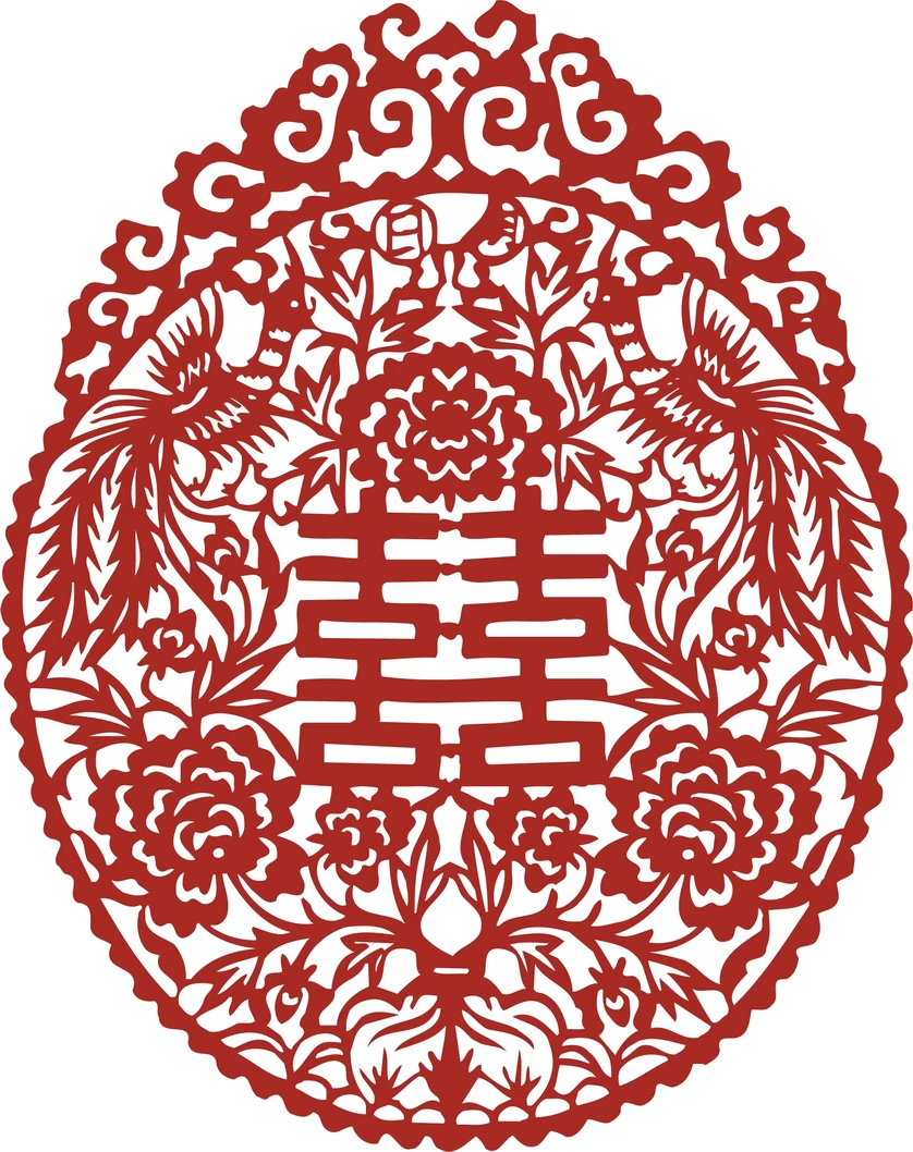 中国风中式传统喜庆民俗人物动物窗花剪纸插画边框AI矢量PNG素材【1766】